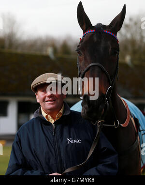Trainer Nicky Henderson is pictured with Sprinter Sacre during a visit