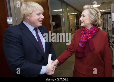 Mayor of London Boris Johnson meets Hillary Clinton at her office in New York. Stock Photo