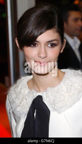 A Very Long Engagement Premiere - Odeon West End. Actress Audrey Tautou. Stock Photo