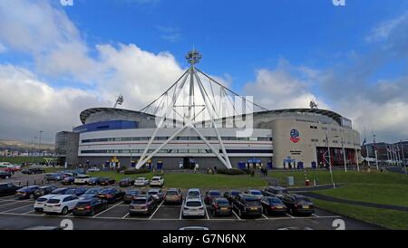 Soccer - Sky Bet Championship - Bolton Wanderers v Watford - Macron Stadium. A general view of the stadium before the Sky Bet Championship match at The Macron Stadium, Bolton. Stock Photo