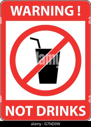 No drink sign. Vector illustration. Flat design. Stock Vector