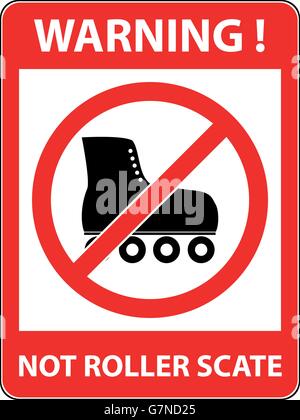 No skate, rollerskate prohibited symbol. Vector. Stock Vector