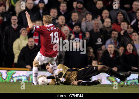 Soccer - FA Cup - Manchester United v Wrexham. Wrexham fans display a ...