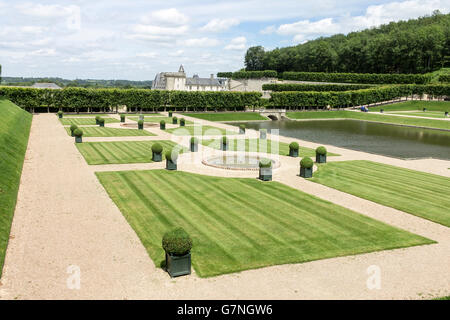 Chateau Villandry Gardens Loire Valley France Stock Photo