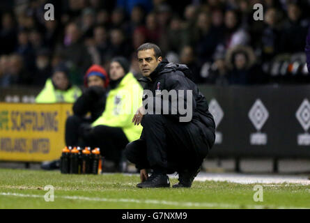 Charlton Athletic manager Guy Luzon during the Sky Bet Championship match at the iPro Stadium, Derby. Picture date: Tuesday February 24, 2015. See PA story SOCCER Derby. Photo credit should read: Simon Cooper/PA Wire. Maximum 45 images during a match. No video emulation or promotion as 'live'. No use in games, competitions, merchandise, betting or single club/player services. No use with unofficial audio, video, data, fixtures or club/league logos. Stock Photo