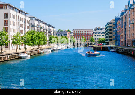 Boats on a canal at Copenhagen Harbour Stock Photo