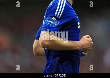 Soccer - Capital One Cup - Final - Chelsea v Tottenham Hotspur - Wembley Stadium. A general view a Capital One Cup badge on the arm of a players shirt. Stock Photo