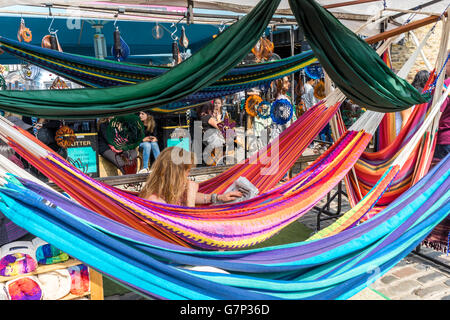 London, United Kingdom - April 30, 2016: Camden market - a very popular among tourists and locals place in London, with stalls, Stock Photo