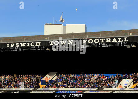 A view of the stadium as fans look on during the Sky Bet Championship match at Portman Road, Ipswich. Stock Photo