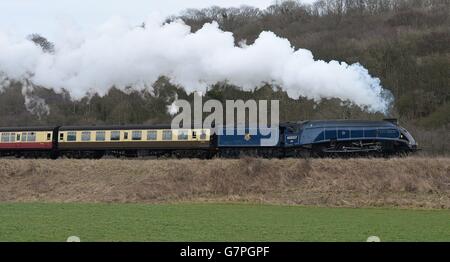 LNER Class A4 4498 Sir Nigel Gresley at an unknown location in 1978 ...