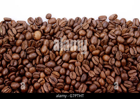 Closeup of coffee beans on plain background Stock Photo
