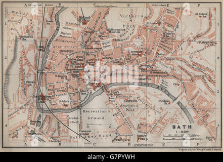 BATH town city plan. Circus Pulteney Bridge Royal Crescent. Somerset ...