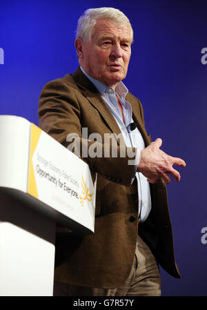 Former Liberal Democrat leader Lord Ashdown speaks at the Scottish Liberal Democrats Spring Conference at the Aberdeen Exhibition and Conference Centre. Stock Photo