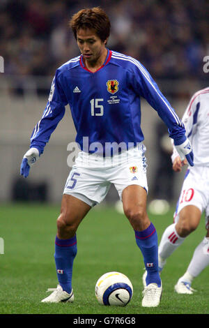 Soccer - World Cup 2006 Qualifier Asian Final Stage Group B - Japan v North Korea - Saitama Stadium 2002. Takashi Fukunishi, Japan Stock Photo