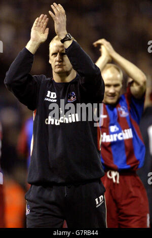 Soccer - FA Barclays Premiership - West Bromwich Albion v Crystal Palace - The Hawthorns. Crystal Palace's manager Iain Dowie thanks the fans after the draw against West Bromwich Albion. Stock Photo