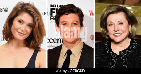 File photos of (from the left) Gemma Arterton, Mile Taylor and Barbara Taylor-Bradford. Stock Photo