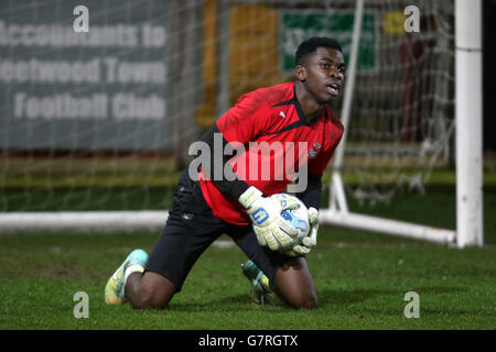 Soccer - Sky Bet League One - Fleetwood Town v Coventry City - Highbury Stadium. Coventry City goalkeeper Reice Charles-Cook during the warm up Stock Photo