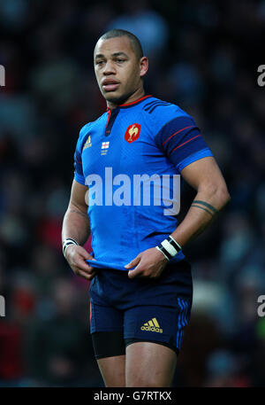 France's Gael Fickou during the 2015 RBS Six Nations match at Twickenham Stadium, London. Stock Photo