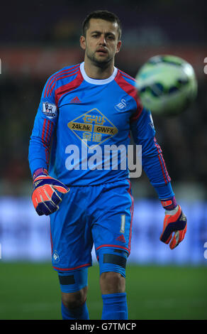 Soccer - Barclays Premier League - Swansea City v Liverpool - Liberty Stadium. Swansea City goalkeeper Lukasz Fabianski Stock Photo