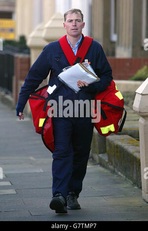 A Postman and his Dog - Tynemouth Stock Photo