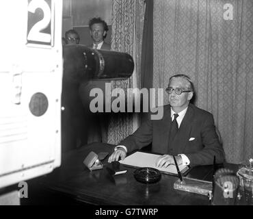 Suez Crisis 1956 The Prime Minister Anthony Eden leaving Lime Grove ...