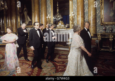 Royalty - Queen with Seven World Leaders - Blue Drawing Room at Buckingham Palace Stock Photo