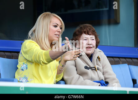 Former Atomic Kitten singer Liz McClarnon in the stands during the Barclays Premier League match at Goodison Park, Liverpool. PRESS ASSOCIATION Photo. Picture date: Saturday April 4, 2015. See PA story SOCCER Everton. Photo credit should read: Peter Byrne/PA Wire. Stock Photo