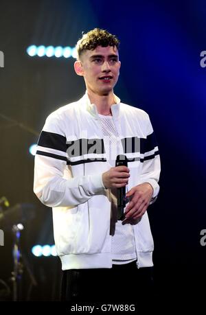 Olly Alexander of Years & Years pictured during filming of The Graham Norton Show at the London Studios, in central London. Stock Photo