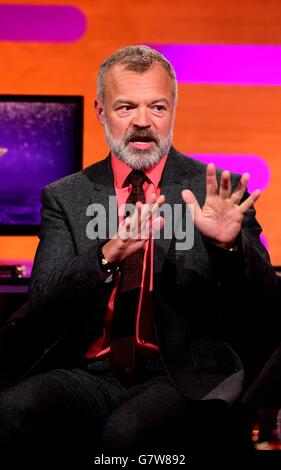 Graham Norton pictured during filming of The Graham Norton Show at the London Studios, in central London. Stock Photo