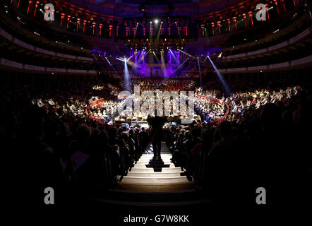 The Band of Her Majesty's Royal Marines performing at London's Royal Albert Hall during Classic FM Live, staged by the UK's number one classical music station. Stock Photo