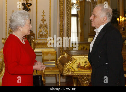 Britain's Queen Elizabeth II receives His Excellency the Ambassador of Peru, Mr Luis Solari Tudela, who presented his Letter of Credence. Stock Photo