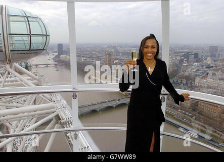 British Airways London Eye fifth anniversary. Double Olympic gold medal winner Dame Kelly Holmes. Stock Photo