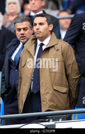 Soccer - Barclays Premier League - Manchester City v Aston Villa - Etihad Stadium. Manchester City chairman Khaldoon Al Mubarak in the stands Stock Photo