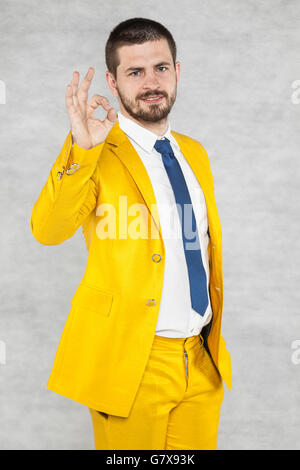 businessman shows that everything is perfect Stock Photo