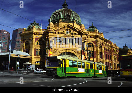 Australia - Flinders Street Station - Melbourne. Flinders Street train station. Stock Photo