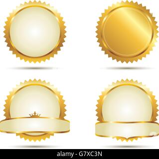 Vector Badges of Gold Seal Set Stock Vector