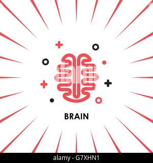 Brain Logo silhouette top view design vector template. Brainstorm think idea Logotype concept icon.The best idea logo.Good idea Stock Vector