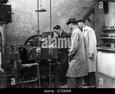 The Duke of York visits works of Greenwich Inlaid Linoleum Company. Stock Photo