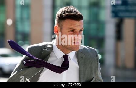 Footballer Anthony Stokes arrives at Dublin's Circuit Criminal Court where he has been ordered before a court again next year over an alleged assault of an Elvis impersonator. Stock Photo