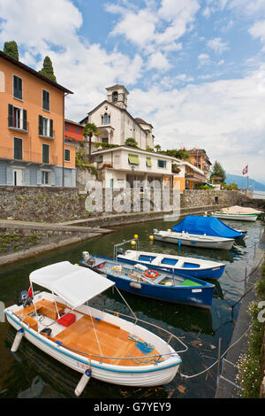 Port of Ascona, Lago Maggiore lake, Ticino, Switzerland, Europe Stock Photo