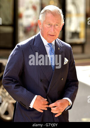 The Prince of Wales as he arrives at the Marks and Spencer store in Oxford Street in central London for a Prince's Trust related engagement, on the day that private letters by him to Government Ministers will finally be published following a ruling by the UK's highest court. Stock Photo