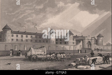 WESTMINSTER. Penitentiary, Millbank. London. SHEPHERD, antique print 1828 Stock Photo