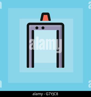 Vector flat pmetal detector frame icon Stock Vector