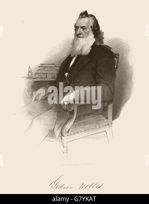 AMERICAN CIVIL WAR. Portrait of Gideon Welles, antique print 1864 Stock Photo