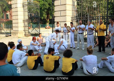 Capoeira group in Venice Stock Photo