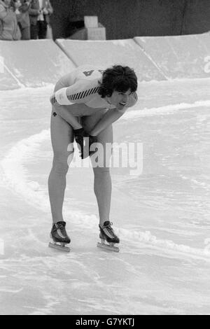 Eric Heiden US Skater at Olympics in Lake Placid Stock Photo