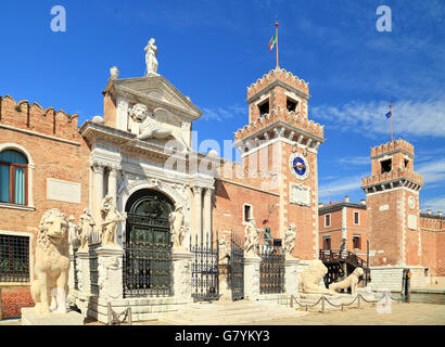 Entrance 'Porta Magna' of Arsenale, Castello, Venice, Italy. Stock Photo