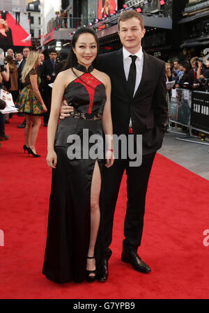Kunjue Li and Alec Utgoff attending the San Andreas UK film premiere
