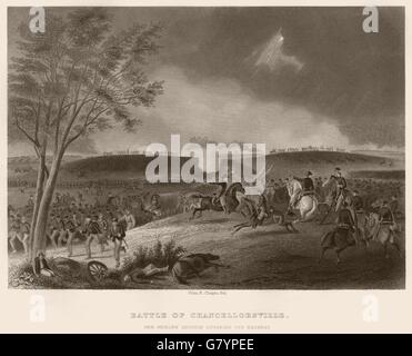 AMERICAN CIVIL WAR. Battle of Chancellorsville. Sickles. Retreat. Virginia, 1864 Stock Photo