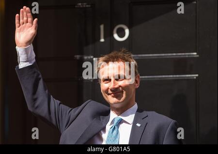 Jeremy Hunt who is to remain as Health Secretary, arrives in Downing Street, Westminster, London. Stock Photo